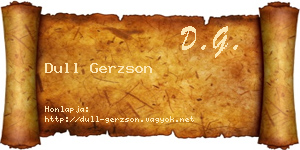 Dull Gerzson névjegykártya